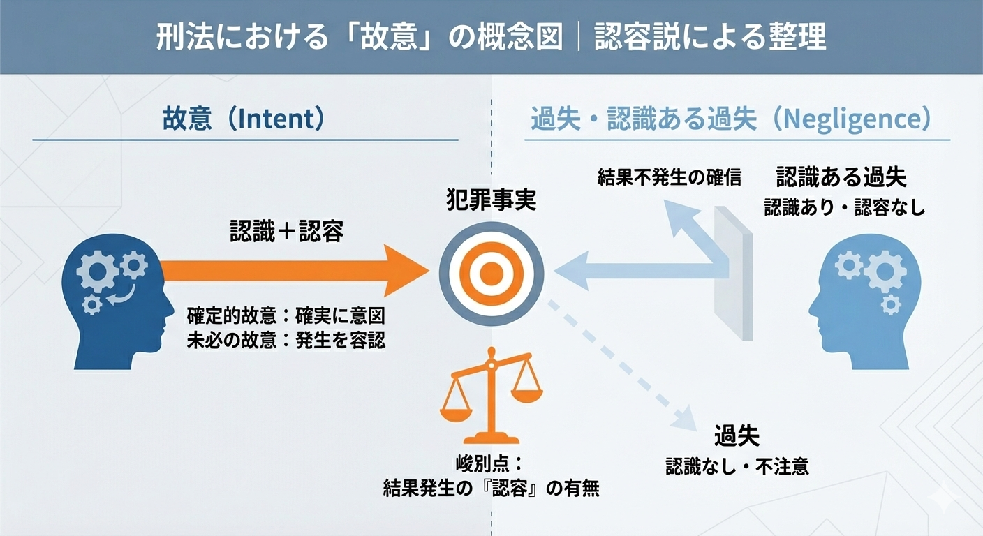 「故意」とは?刑法38条から考える犯罪成立の主観的要素を解説 | 刑事事件を弁護士に相談する