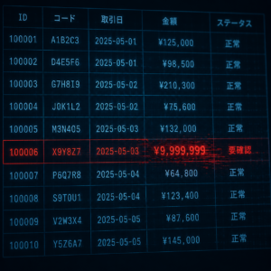 電磁的記録不正作出及び供用罪をイメージしたデータベース上の不正なデータ