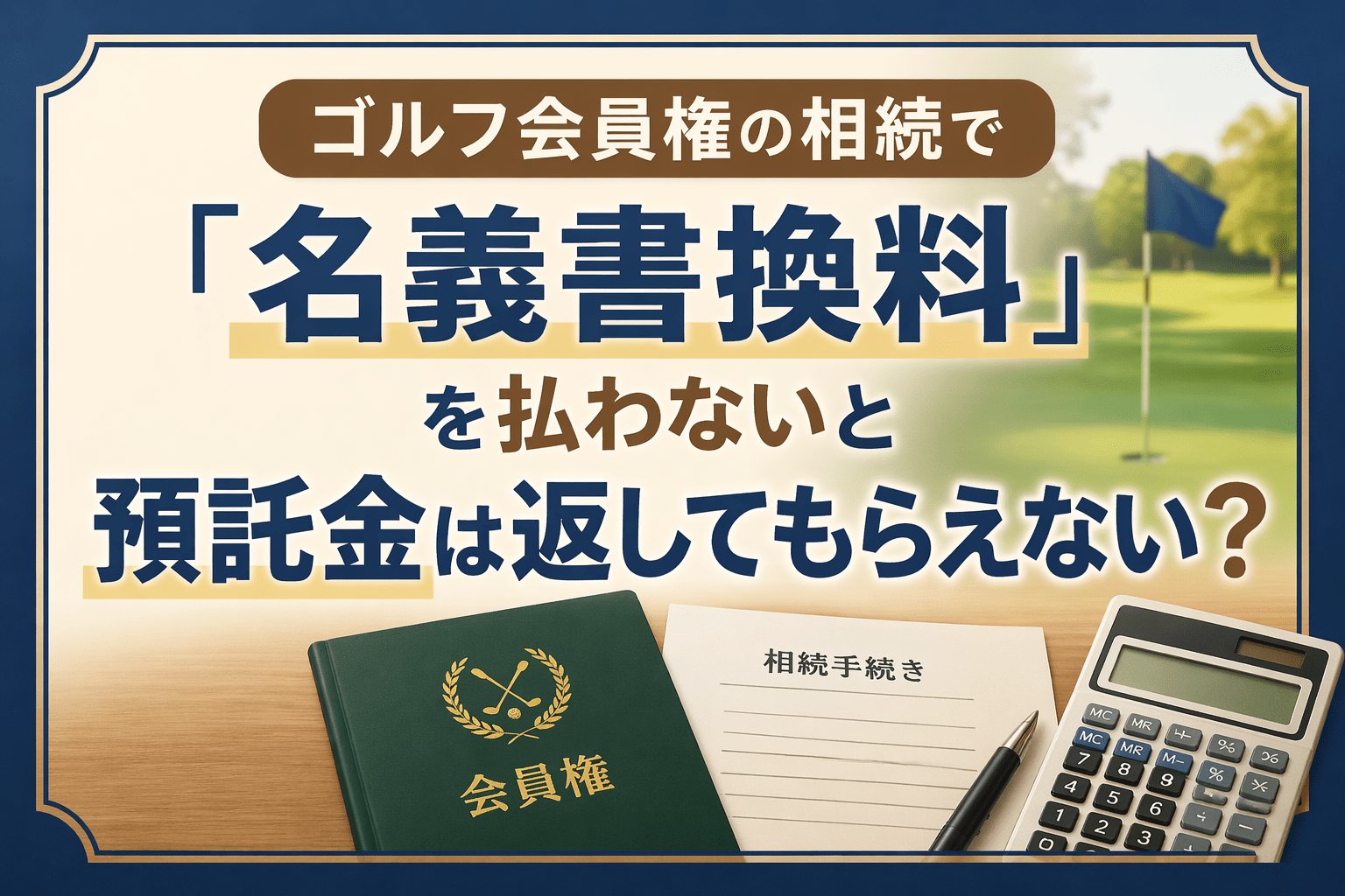 ゴルフ会員権の相続で「名義書換料」を払わないと預託金は返してもらえ ゴルフ会員権の相続で「名義書換料」を払わないと預託金は返してもらえ