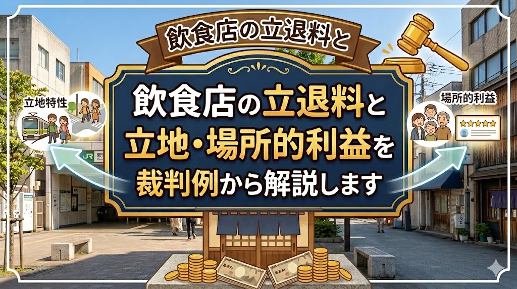 飲食店の立退料と立地・場所的利益を裁判例から解説します 文の風東京 